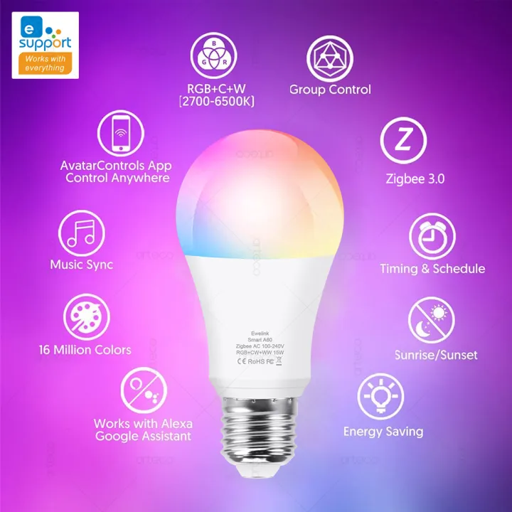 15W%2018W%20E27%20Zigbee%20Smart%20Light%20Bulbs%20RGB%20E27%20Led%20Bulb%20AC100-240V%20Smart%20Home%20Zigbee%20Lamp%20Works%20With%20Alexa%20Google%20Home%20Smartthings%20-%20Image%204