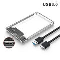 Transparent HDD Case SATA to USB 3.0 Hard Drive Case External 2.5'' HDD Enclosure Support UASP, for Type C SSD Disk Case Box. 