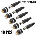 10PCS (5Pairs) 12V 3A 5.5 x 2.1mm Plastic Male Plugs DC022 DC Power Socket Female Jack Screw Nut Panel. 
