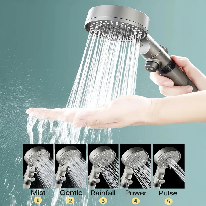 Shower Divice Bathroom Hand Held Shower Head Water Saving Pressure Shower Device for ...