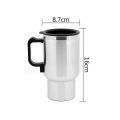 Quick-Heat Car Heater Mug Insulated Double-Wall Stainless Steel with Large Capacity Essential Beverage Warmer for Convenience. 