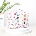 Travel Makeup Bag For Women Waterproof Large Cosmetic Organizer White AOP Style. 