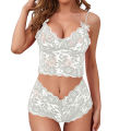 Women Lingerie Set Thin Lace Flower Printed Underwear Suit Female Adjustable Shoulder Strap Triangle Cup Bralettle.