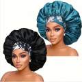 Women's Satin Sleep Cap, High Density Bonnet, Breathable Design, Elastic Wide Band, Soft Fabric. 