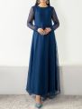 3pc Chiffon Long Anarkali Maxi Dress For Women's Party Formal Wear. 