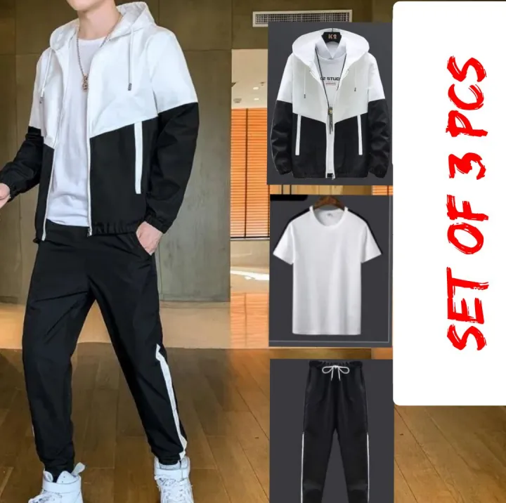 New%20Summer%20Men'S%20Combo%20Black%20And%20White%20Patchwork%20Single%20layer%20WindcheaterJacket,%20Tshirt%20And%20Jogger%20Set%20-%20Fashion%20%7C%20Dresses%20Fro%20Men%20-%20Image%205