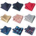 High Quality Brand Handkerchief Suit Accessories Blue Grey Stripe For Men Fit Business Formal Party Holiday.