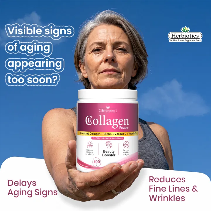 Herbiotics%20B%20Collagen%20Powder%20with%20Biotin,%20Vitamin%20C%20&%20D3%20-%20Skin,%20Hair%20&%20Joint%20Health%20Booster%20-%20300g%20Single%20Pack%20-%20Image%205