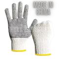 ( 6 pair ) Knitted And Black Dotted Working Hand Gloves, For Construction, Household, Workshop, Materials handling Etc.