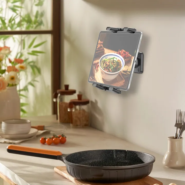 Tablet%20Wall%20Mount,%20360%C2%B0%20Rotation%20Tablet%20Holder%20Stand,%20Sturdy%20Base,%20Kitchen%20Wall%20Mount%20Compatible%20with%20iPad/iPhone/All%204.7-15%20In%20-%20Image%206