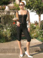 Dulzura Women’S Ribbed  Casual 2 Piece Shorts Set Sleeveless Lace Up Crop Corset And Shorts Matching Set Party Clubwear. 