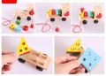 Wooden Colorful Shapes Train - 4 Shapes with different colours for learning and development of toddler and kids of preschool. 