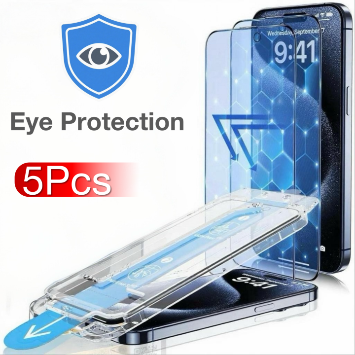 5Pcs%20For%20iPhone%2017%2016e%2016%2015%2014%2013%2012%2011%20Pro%20Max%20XS%20XR%20Privacy%20Screen%20Protector%20%20Tempered%20Glass%20Block%20Blue%20Light%20Eye%20Protection%20dr.%20eyemo%20-%20Image%202