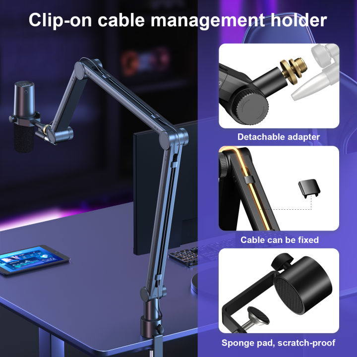 Professional%20Flexible%20Desktop%20Microphone%20Hanging%20Adjustable%20Boom%20Scissor%20Arm%20Stand%20for%20Live%20Streaming,%20Gaming%20-%20Image%202