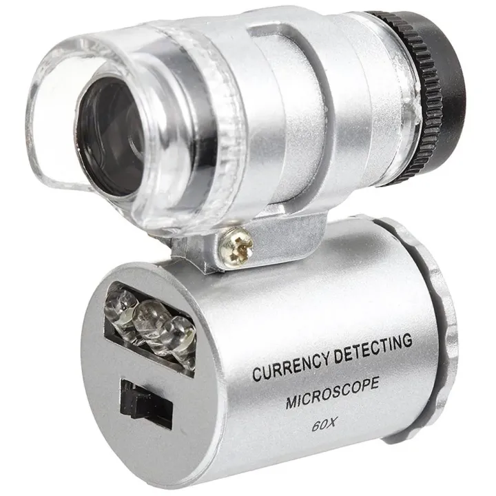 Loop Magnifyer LED Illuminated 60X Loupe Magnifier - Portable with UV Lights, Eye Loop ...