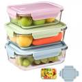 Borosilicate Glass Lunch Box Food Containers Microwave Safe Glass Storage. 