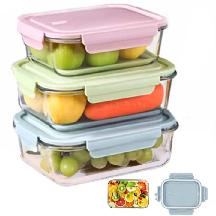 Borosilicate Glass Lunch Box Food Containers Microwave Safe Glass Storage