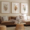 Scandinavian Minimalist Aesthetic Wall Art Neutral Watercolor Wildflowers Plants HD Poster Prints Home Bedroom Living Room Decor. 