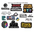 15 pcs programming computer science coding  style stickers for laptop guitar phone case room. 