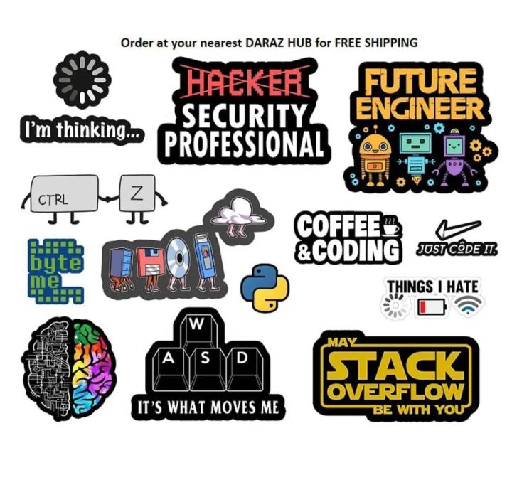 15 pcs programming computer science coding  style stickers for laptop guitar phone case room