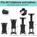 Universal Tablet Stand 4-13" Adjustable & Phone Mount Holder for Motorcycle Bike Microphone Tripod, Heavy Duty Bracket with 360°.