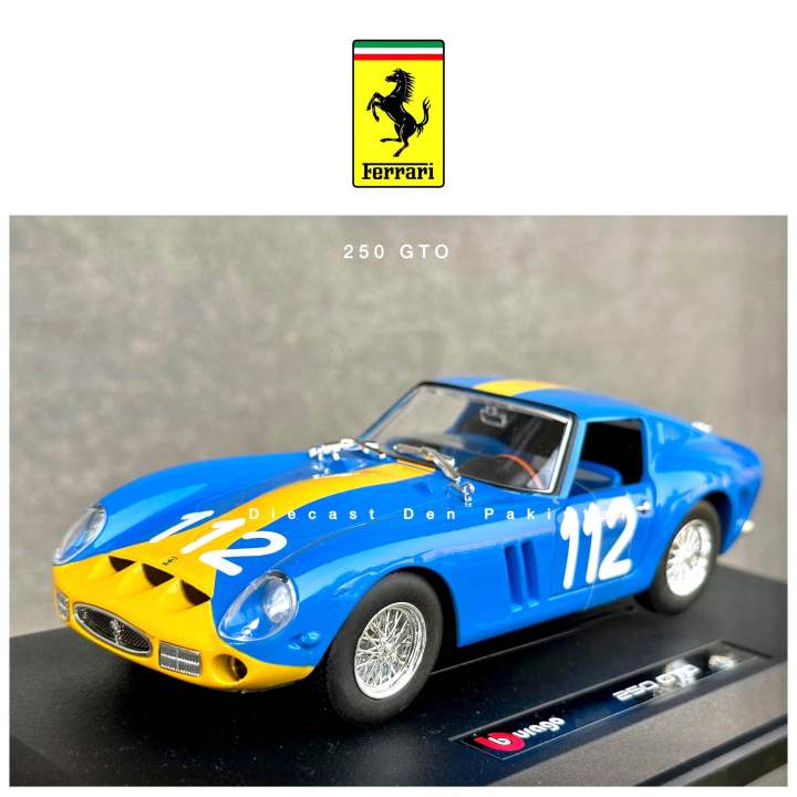 Ferrari 250 GTO 112 (Blue Lady) Racing Car 1/24 Scale Licensed Diecast Model Car - Bburago