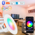 Tuya Bluetooth Smart LED Downlight 10W 15W Smart Life APP LED Lamp Bulb Dimmable RGB Remote Control Lamp For Living Room Bedroom. 