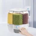 Automatic Plastic 360 Degree Rotation Cereal Dry Food Rice Grain Storage Dispenser Box , with Measuring Cup ,6 kg. 