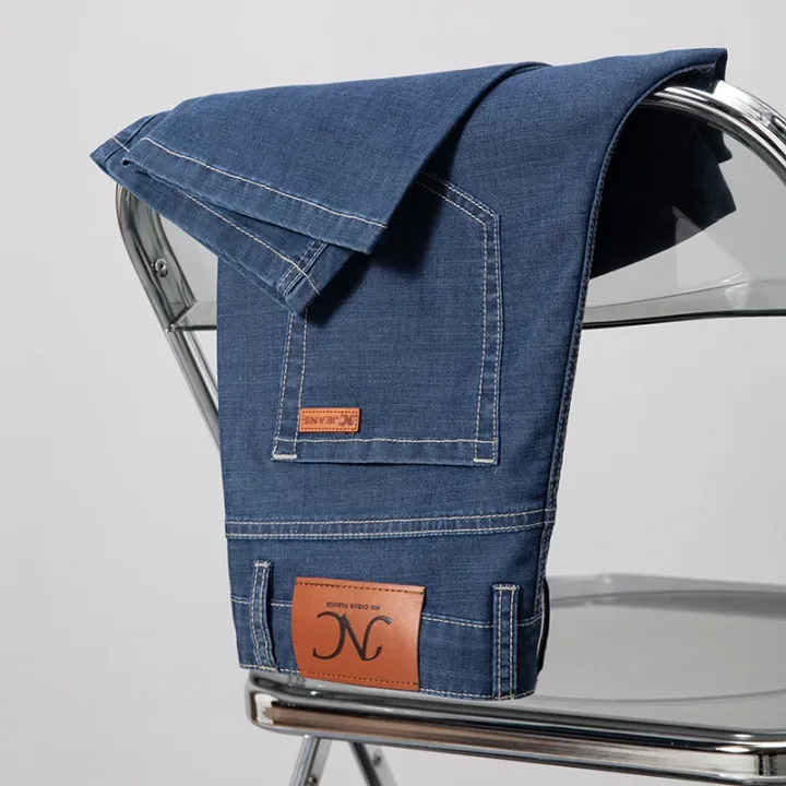 Summer%20Thin%20Lyocell%20Men's%20Jeans%20Shorts%20Blue%20Gray%20Classic%20Style%20Elasticity%20Straight%20Light%20Business%20Casual%20Denim%20Shorts%20Male%20-%20Image%207