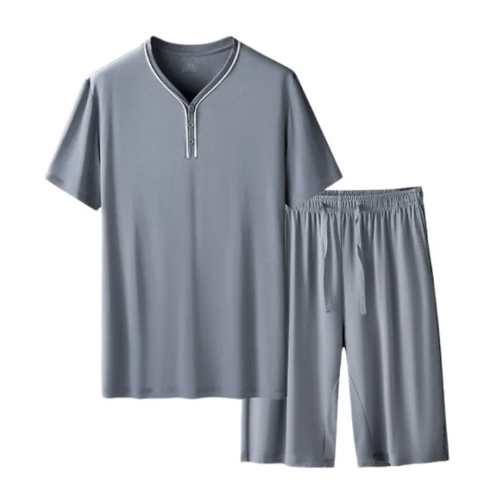 Men's%20Ultra%20Fine%20Modal%20Pajamas%20Set%20Short%20Sleeves%20Comfortable%20Spring%20Summer%20Luxury%20Sleepwear%20Loungewear%20for%20Men%20-%20Image%206