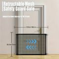 Retractable Baby Fence Barrier Foldable Baby Safety Gate With 4 Hooks Nylon Mesh Portable Protection Door Pet Isolation Net. 