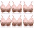 Women girls cotton stuff bra brazzers 3 pieces skin color. 