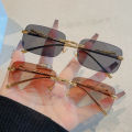 Cycling 12pcs Brand Leopard Rimless Rectangle Sunglasses Fashion Y2K Frameless Sun Glasses Shades for Women Men UV400.