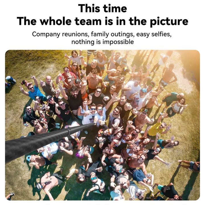 VIKEFON%203M%20Carbon%20Fiber%20Selfie%20Stick%20Aluminum%20Alloy%20Selfie%20Stick%20for%20Insta360%20X3/ONE%20X2%20/%20RS%20for%20%20Hero%2011%2010%209%208%20%20Action%20-%20Image%203