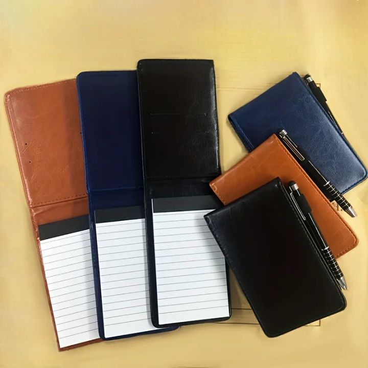 Retro style A7 multifunctional notepad with pen holder - durable ...