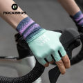 ROCKBROS Cycling Gloves Half Finger Road Bike Gloves Shock Absorption MTB Gloves Women Riding Sport Breathable Gloves. 