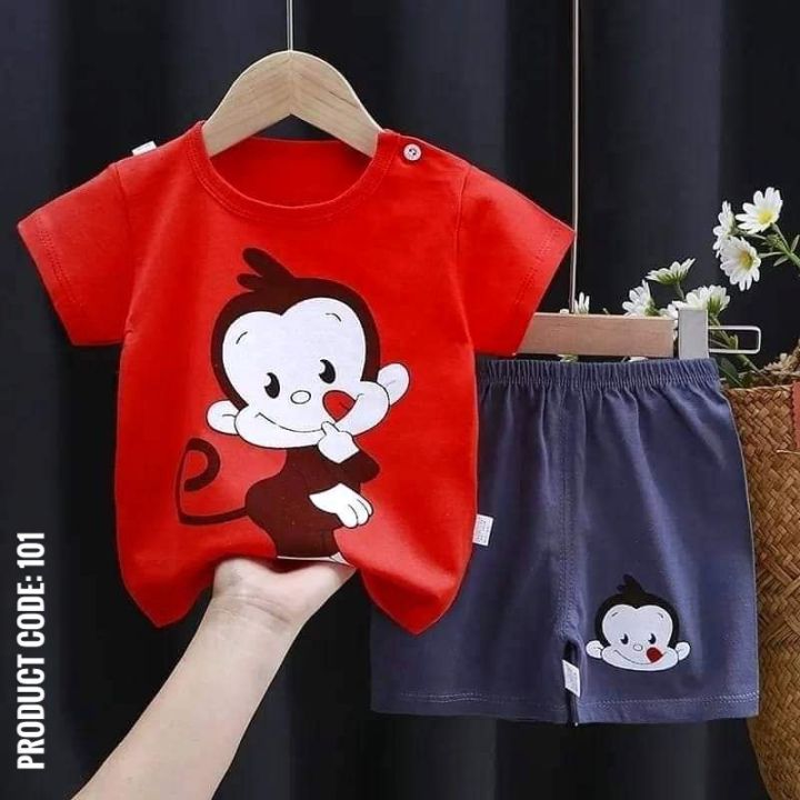 Baby%20Boy%20Summer%20Short%20Sleeve%20T-shirt%20Tee%20Shorts%202%20Pcs%20Outfits%20Set%20used%20children%20baby%20comfortable%20T-shirt%20and%20pant%20-%20Image%202