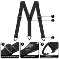 Heavy Duty Suspenders for Men Work Biker Outdoor 3.8cm Wide X-Back with 4 Snap Hook Adjustable Elastic Trouser Braces Strap Belt. 
