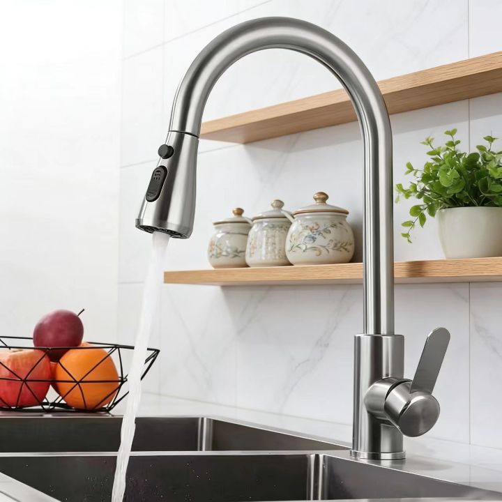 Kitchen%20Faucets%20304%20stainless%20steel%20Pull%20Out%20Kitchen%20Sink%20Water%20Tap%20Deck%20Mounted%20Mixer%20Stream%20Sprayer%20Head%20Hot%20Cold%20Taps%20-%20Image%202