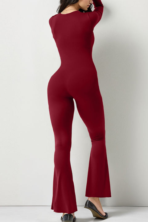 Foreign%20Trade%20Women's%20Long%20Sleeved%20Waist%20Cinching%20and%20Waist%20Lifting%20Square%20Collar%20Wide%20Leg%20High%20Elastic%20Jumpsuit%20-%20Image%202