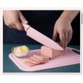 Colorful Knife Set for 6 Pieces, High Carbon Steel Kitchen Knife Set, Environmental Wheat Straw Material Handle, Sharp All-purpose Professional Chef Knife with Gift Box YIPFUNG. 