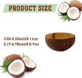 Polished Coconut Bowls and Wooden Spoon Sets Natural Coconut Salad Smoothie Bowls for Kitchen Women Decoration.