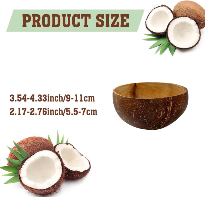 Polished%20Coconut%20Bowls%20and%20Wooden%20Spoon%20Sets%20Natural%20Coconut%20Salad%20Smoothie%20Bowls%20for%20Kitchen%20Women%20%20Decoration%20-%20Image%202