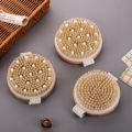 Handheld portable shower brush Natural Wooden Wet Dry Skin Body Bristle Brush Soft SPA Brush Bath Massager. 