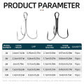 ShareShark 50pcs/box Fishing Treble Hooks Kit High Carbon Steel Hooks Strong  Round Bend with Split Rings for Lures Baits. 