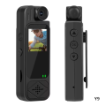 Mini pocket camera with screen, portable recorder, audio and video recording, back clip, high-definition infrared night vision.