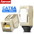 AMPCOM RJ45 STP Zinc Alloy Feed-through Keystone Jack CAT7/6A/6, 50U Gold Plated Network Plug Module Connector for Office, Home. 