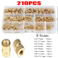 M2-M10 Knurled Threaded Inserts Kit - Brass & Copper Nuts for 3D Printing, Hot Melt Embedment Nuts for DIY Projects.
