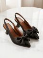 Stylish Bow heels coat shoes for women I Pointed Toe Slingback Party Wear Heels Trendy Casual & Formal Footwear. 