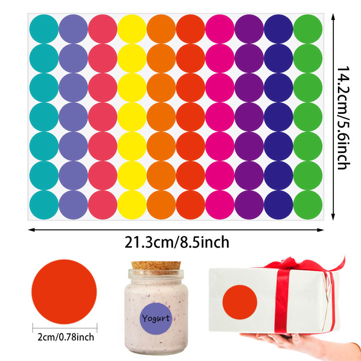 350-700pcs%2010%20Colors%20Colorful%20Dot%20Glue%20Stickers,%20Round%20Label%20Paper%20Round%20White%20Circle%20Round%20Code%20Sticker%20Self-adhesive%20Label%20-%20Image%203